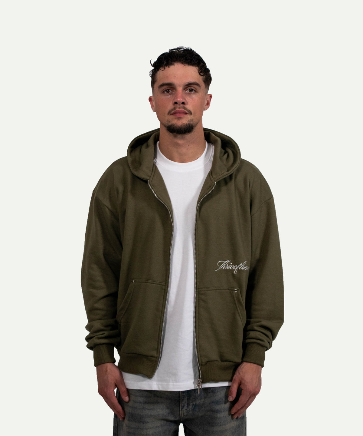 Incursive | Olive zipper hoodie