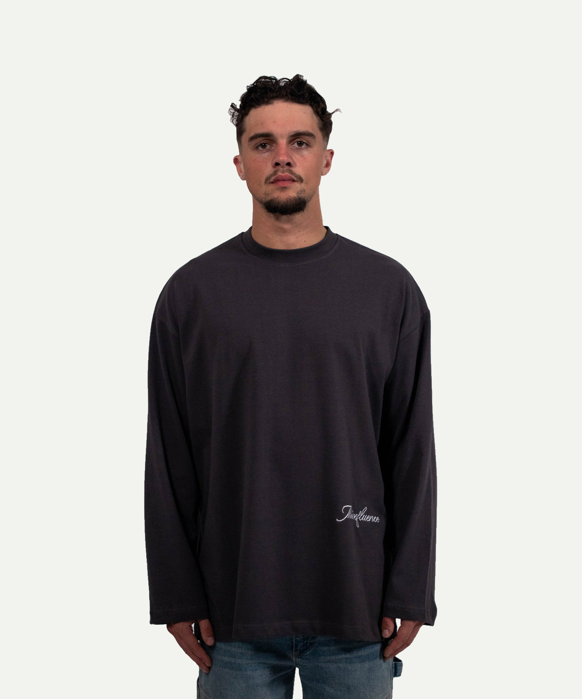 In cursive | long sleeved t-shirt